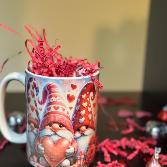 Hand Crafted Valentines Day Gnome Sublimated 15oz Mug - Picture 10 of 11